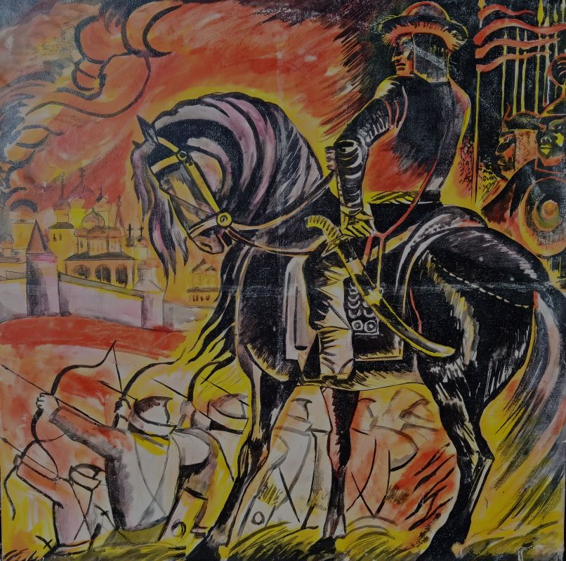 Картина 'Огненные завоевания Чингисхана' в жанре мистика