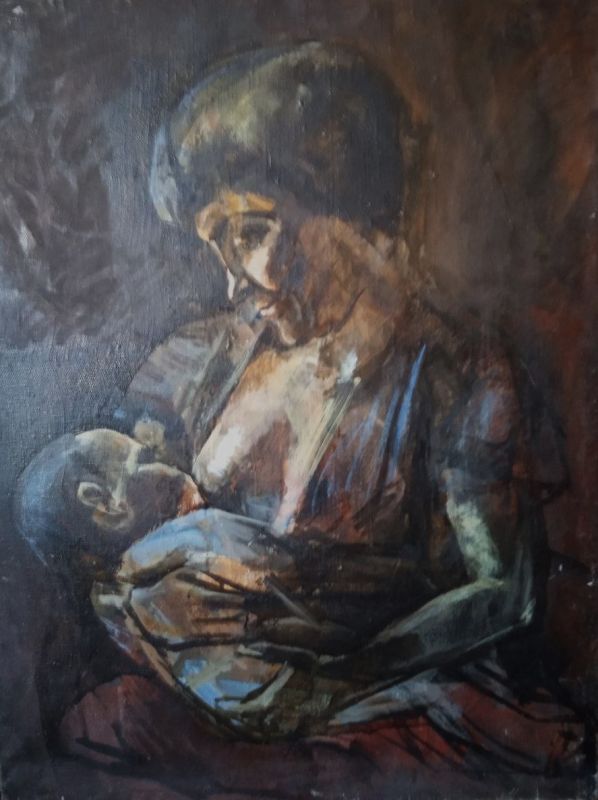 Картина 'Мать с ребенком' в жанре портрет