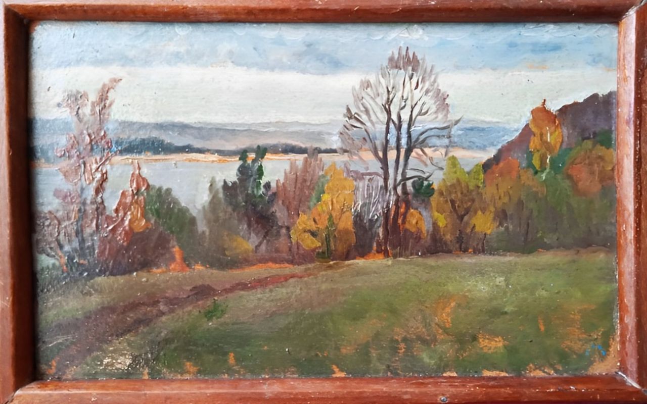 Картина 'Волга. Поздняя осень.' в жанре природа